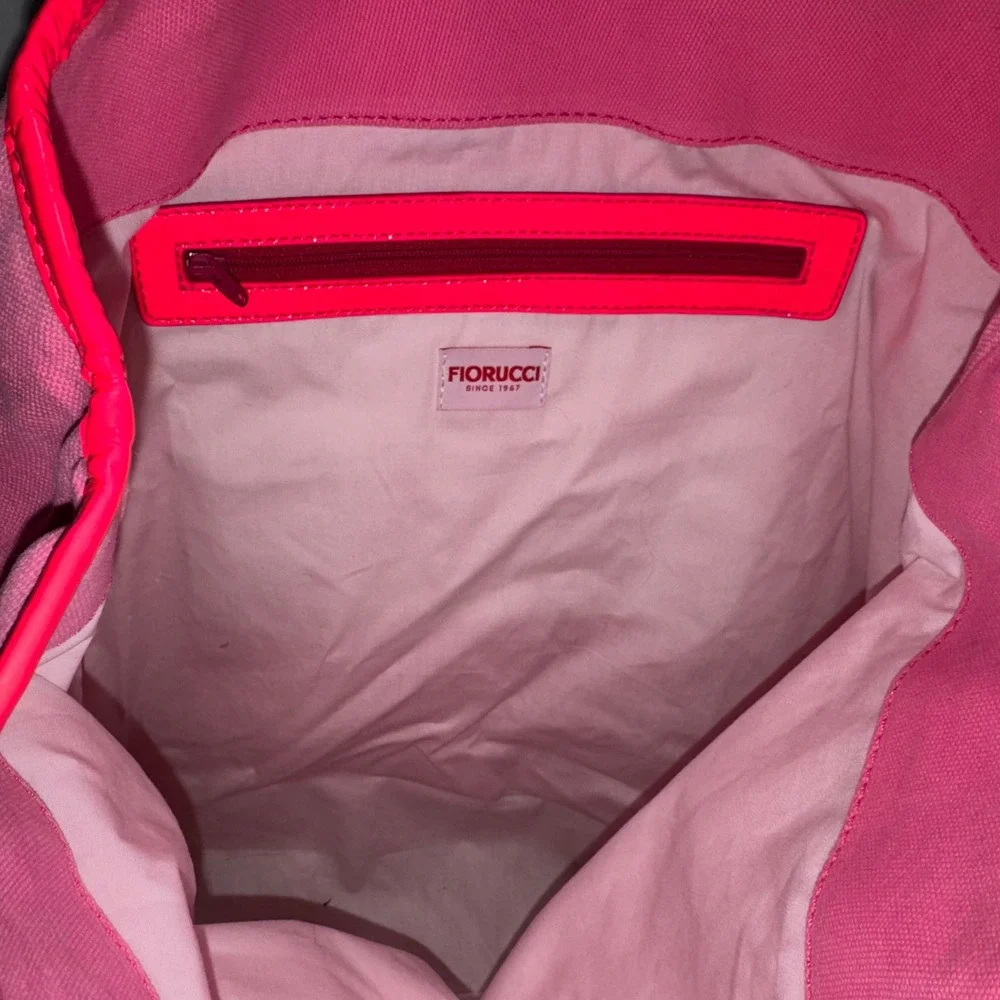 Fiorucci Y2K Pink Cherub Angel Tote Bag Canvas Patent Shopper McBling